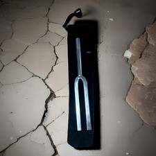 Metal Silver Tuning Fork with Black Velvet  Bag