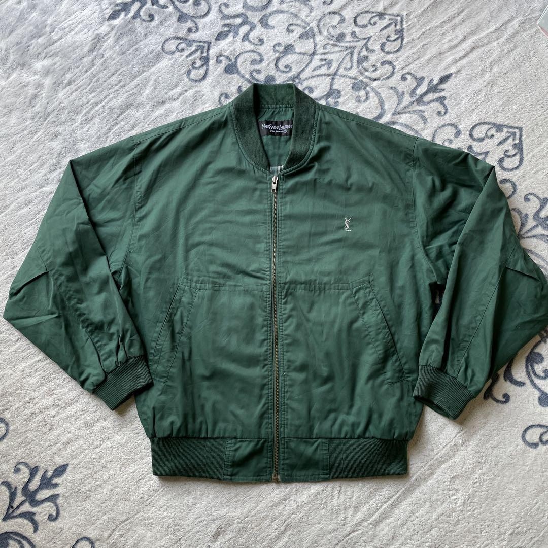 Autentica giacca uomo Yves Saint Laurent vintage verde taglia 95 L