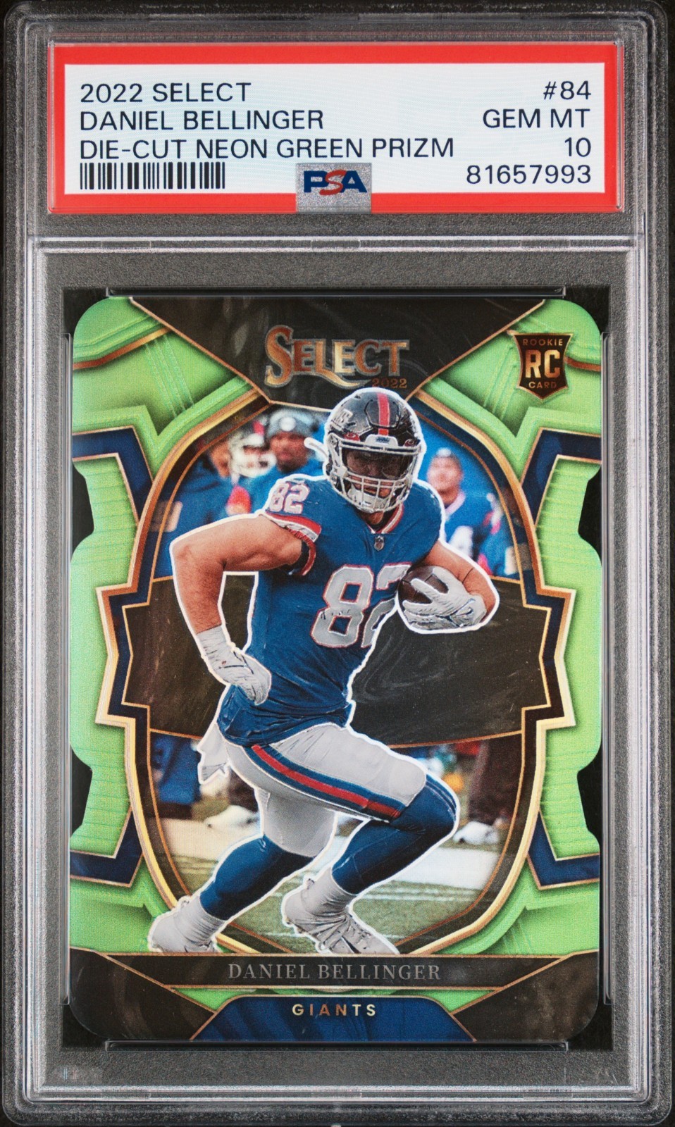 Daniel Bellinger Panini Select #84 Die-Cut Neon Green