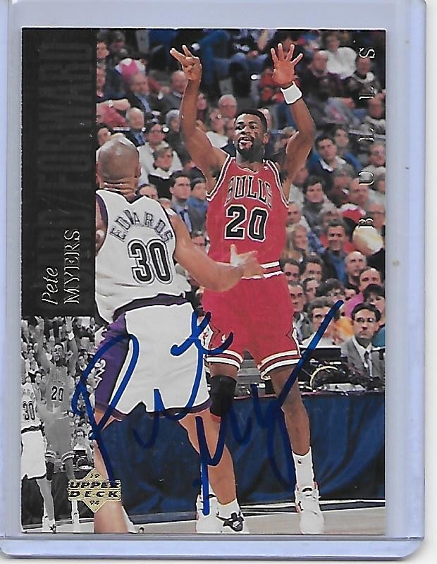 PETE MYERS Basketball Card IP auto NBA Chicago Bulls 1994-95 Upper Deck