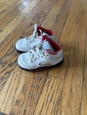 Nike - Toddler - Air Jordan 5 Retro TD V "Fire Red" White 440890-102 - Size: 7C
