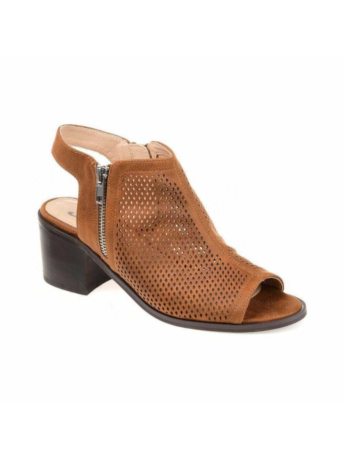 JOURNEE COLLECTION Womens Brown Geometric Accent Tibella Booties 9.5Medium