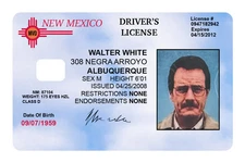 Walter White Driver's License Card Skin Decal Sticker 2 Pack Breaking Bad