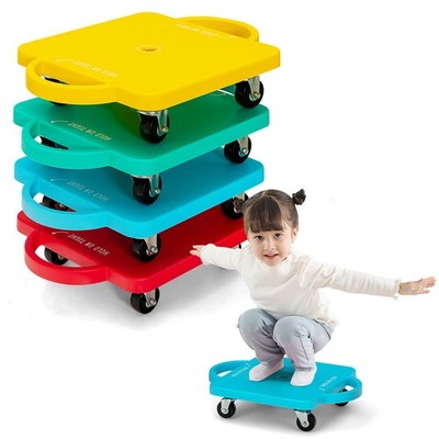 Topbuy 4-Pack Floor Scooter Kids Sitting Scooter Board with Safety