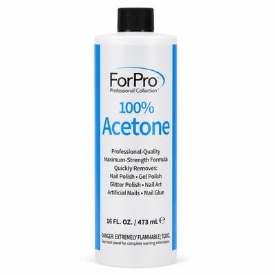 ForPro Professional Collection 100% Pure Acetone, 16 Fl Oz (Pack of 1), Clear
