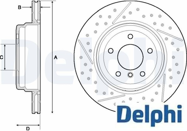 2X Bremsscheibe Delphi BG4714C 2 Bremsscheiben Hinterachse Hinten FüR BMW-image