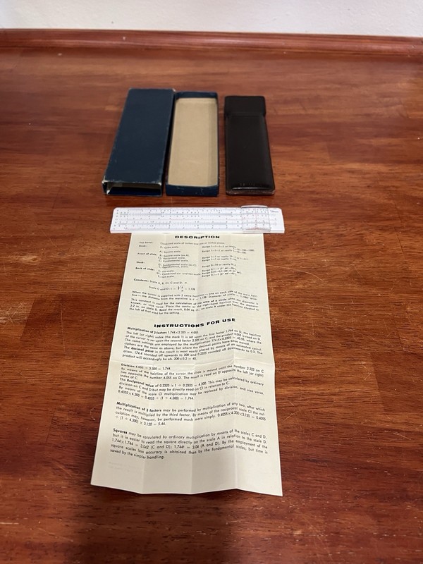 Vintage BNIB Diwa 601  Pocket Slide Rule box, cover, and instructions included 
