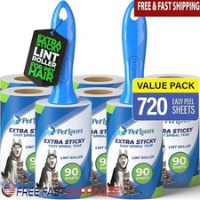 Extra Sticky Lint Roller Pack 720 Sheets Easy Peel Sheets Hair Dust Remover New
