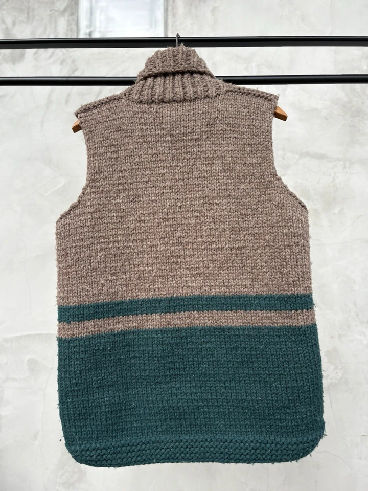 Chaleco de Lana Cowichan Filson Raro Para Mujer Pequeño S Tejido a Mano Cremallera Canadá Limitado Foto 2 de 4