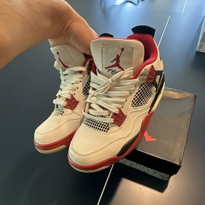 Air Jordan 4 Retro Fire Red White/Red/Black Leather Cushioned DC7770-160