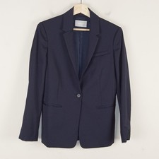 Everlane Single Button Navy Blue Wool Blazer Jacket Womens Sz 6