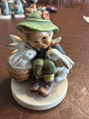Hummel Porcelain Figurine  Playmates'' Boy with Rabbits #58/0