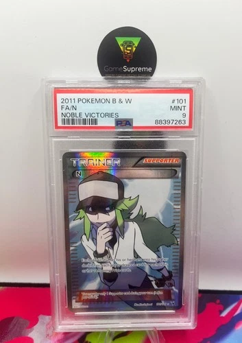 Pokemon N (Supporter) (Full Art) Noble Victories Ultra Rare 101/101 PSA 9