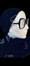 Chanel Silver CC Logo Black Rectangle sunglas...
