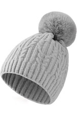 Womens Winter Beanies, Knit Beanie with Faux Fur, Soft and Warm Winter Hats,