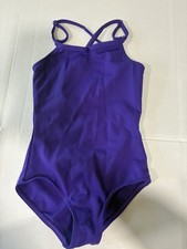 Capezio youth Purple Solid Dance Leotard One-Piece Strappy Back size I/CH