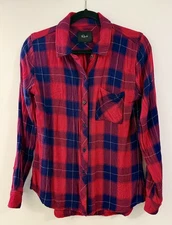 Rails Hunter Plaid Shirt Red Navy Check Flannel Long Sleeve Soft Buttondown S