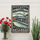 Vintage Pennsylvania Railroad Tin Metal Signs- Retro Train & Scenic Landscap