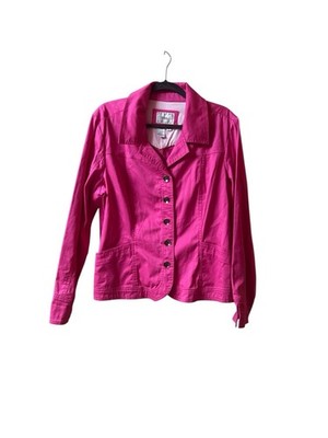 TRIA Vibrant Pink Collar Blazer Button-Up Cotton/Spandex Jacket