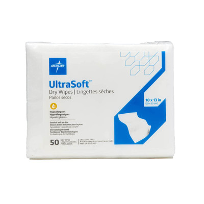 Medline Ultrasoft Disposable Cleansing Wipes Gentle Skin Care 10x13 Pack
