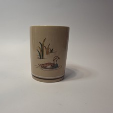 Vintage Wood Ducks Ceramic Toothbrush/Water Cup Andre Richard Japan 9oz Capacity