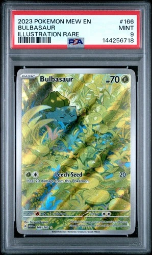 2023 POKEMON MEW EN-151 ILLUSTRATION RARE #166 BULBASAUR PSA 9
