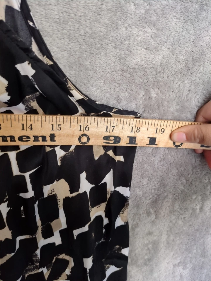 白宫黑色市场衬衫女式小号无袖 100 真丝商务休闲 — 第 4/4 张图片