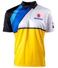 Factory Effex Suzuki Team Pit Mens Short Sleeve Shirt White/Yellow