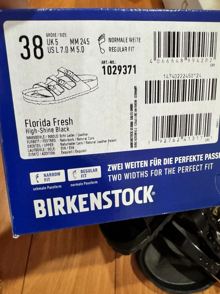 NIB Florida Exquisite Natural Leather Patent SIZE 38 - Image 3 of 3