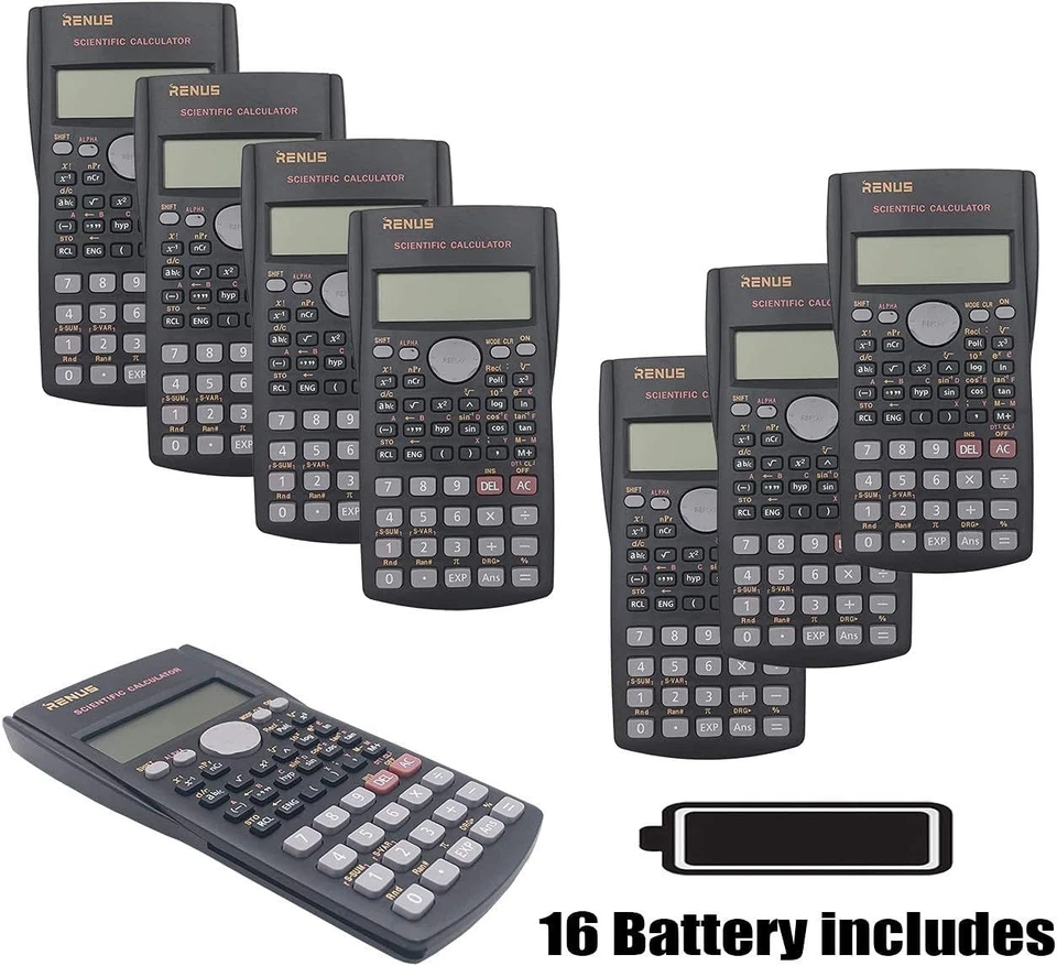 8-Pack Engineering Scientific Calculator: 2-Line Display & Batteries Included - Image 4 of 4