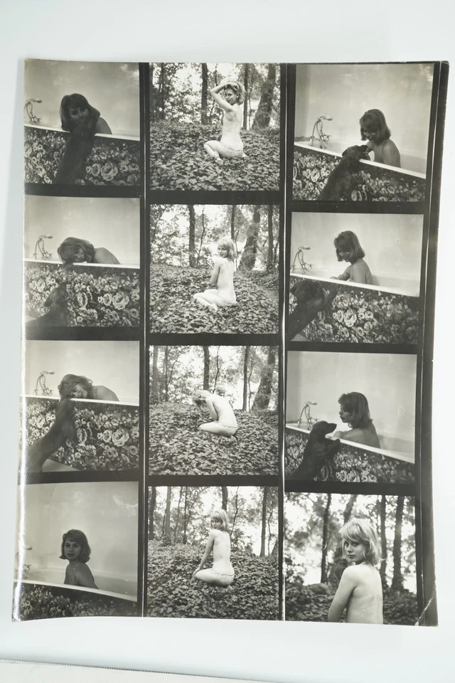 PHOTO argentique 1960' planche contact AGNES LAURENT NUE NU ARTISTIQUE 18X24cm - Photo 1/1