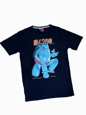 Vintage Print GANBARE!! ROBOCON Japan T-shirt Blue (M) Robot