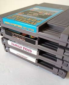 NES 4 Board Game Lot Monopoly Family Feud Pictionary Wheel of Fortune All Tested