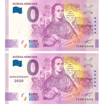 0 Euro Souvenir BOZENA NEMCOVA 2020 - NORMAL + ANNIVERSARY
