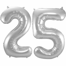 25 JAHRE SILBER - Dekoration Silberne Hochzeit Jubiläum 25. Geburtstag Deko Set