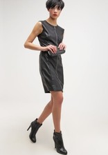 Women New Leather Dress Black Pure Lambskin Sexy Leather Dress XS-3XL DS61