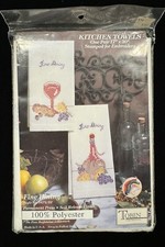 Tobin Fine Dining Kitchen Towels Stamped For Embroidery ONLY. One Pair 17  x30  