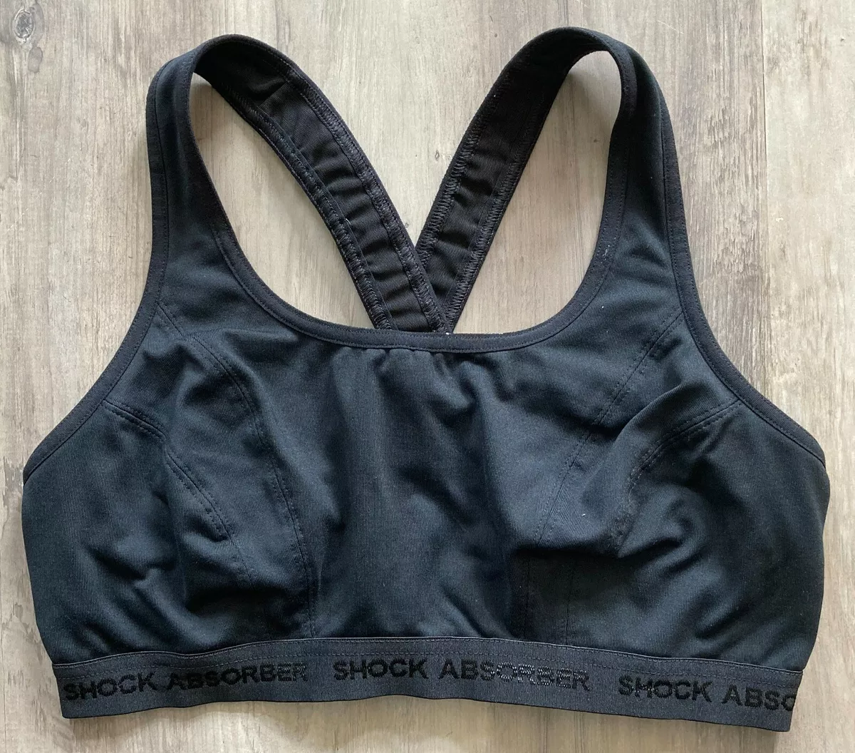 Shock Absorber Women's Size 34D Sports Bra Black Cross Back Max