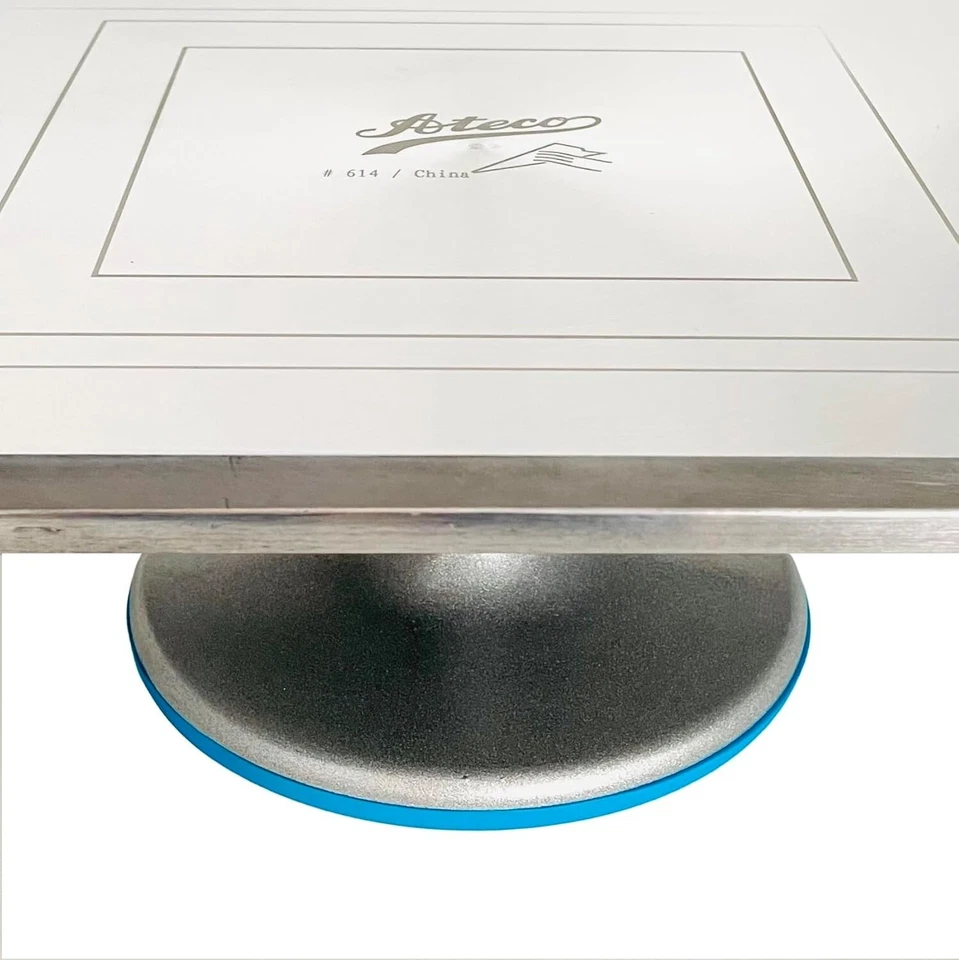 Suporte giratório para decoração de bolo Ateco 614 base retangular de alumínio - antiderrapante - Imagem 3 de 3