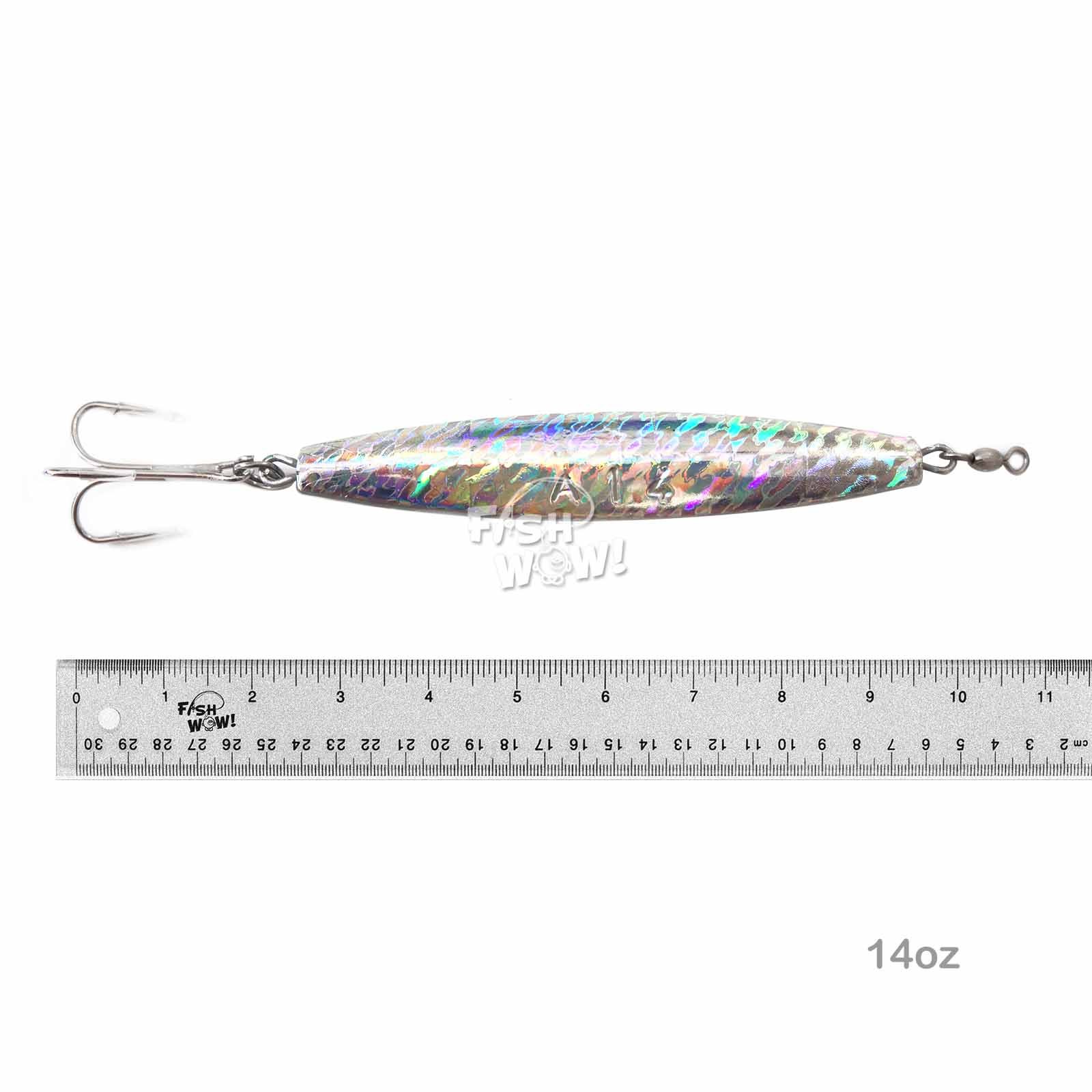 20pcs 14oz Fishing Diamond Jig Mylar Holographic Laser w/ Treble Hook Heavy Bait - Image 2