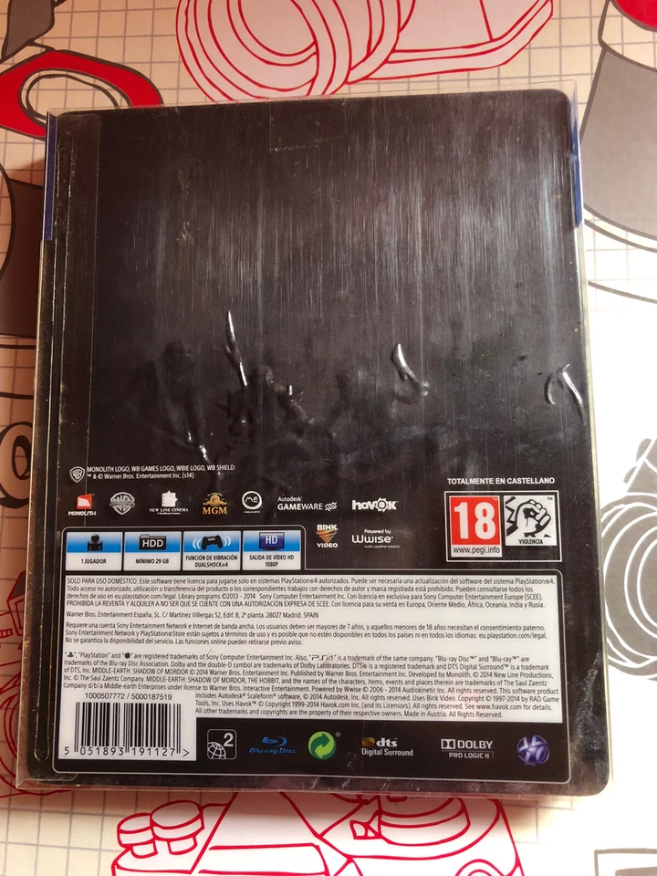LA TIERRA MEDIA SOMBRAS DE MORDOR EDICION STEELBOOK PLAYSTATION 4 PAL ESPAÑA, foto 2 de 5