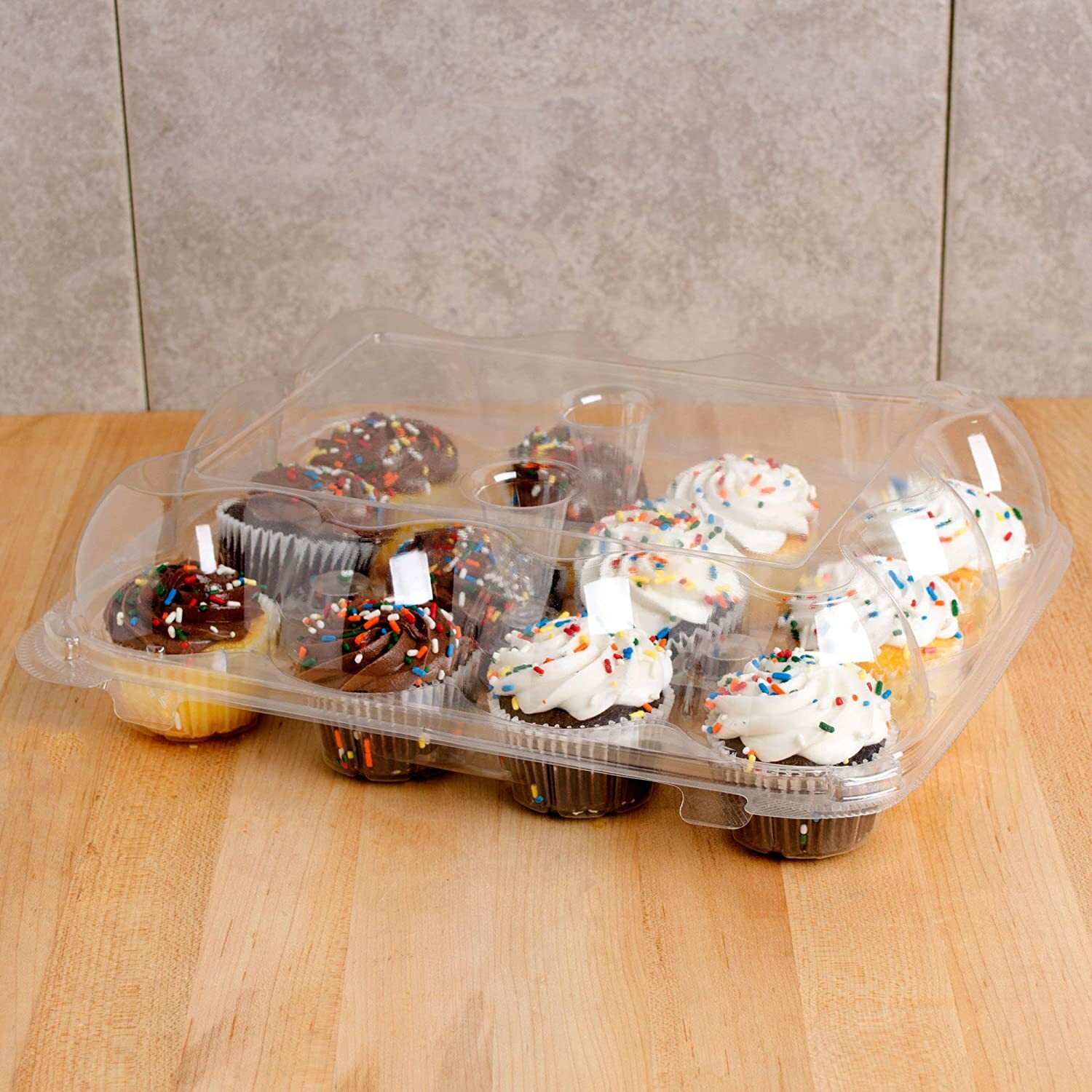 Cupcake Container Plastic (Pack of 15) 12 Cupcake Compartments-image