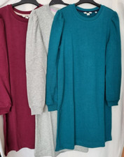 Women's Puff Long Sleeve Crew Neck Sweatshirt Dress Sizes 8,10,Reg or Long