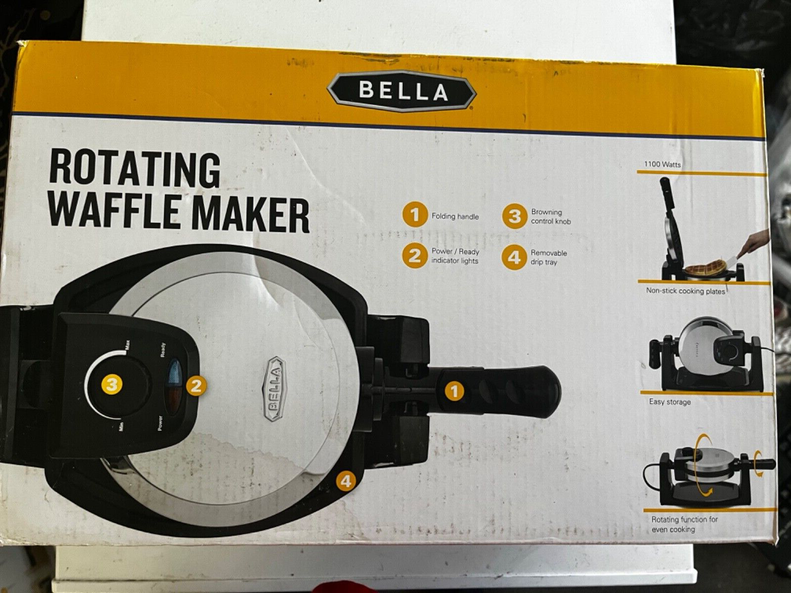 Bella Rotating Nonstick Waffle Maker for Perfect Golden Waffles-image