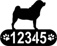 Puggle Dog PAWS House Address Sign or Name Plaque - Made in USA