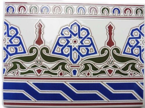 Fliesenbordüre 20x15cm Bordüren Fliesen Dekor Bordüre Marrakesch blau weiss bunt - Bild 1 von 3