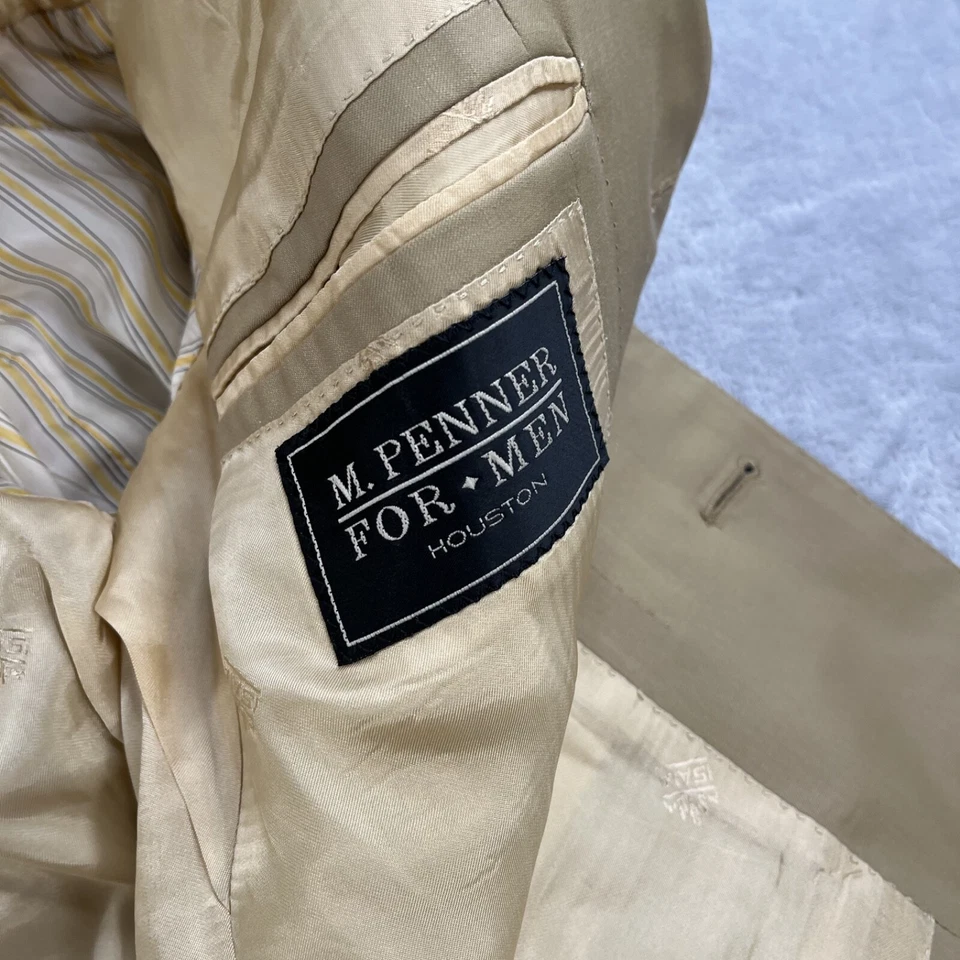 Isaia Napoli мужской 40R 100% шерсти бежевый коричневый Marco 3 BTN Blazer Куртка Пальто рулон - Изображение 4 из 4