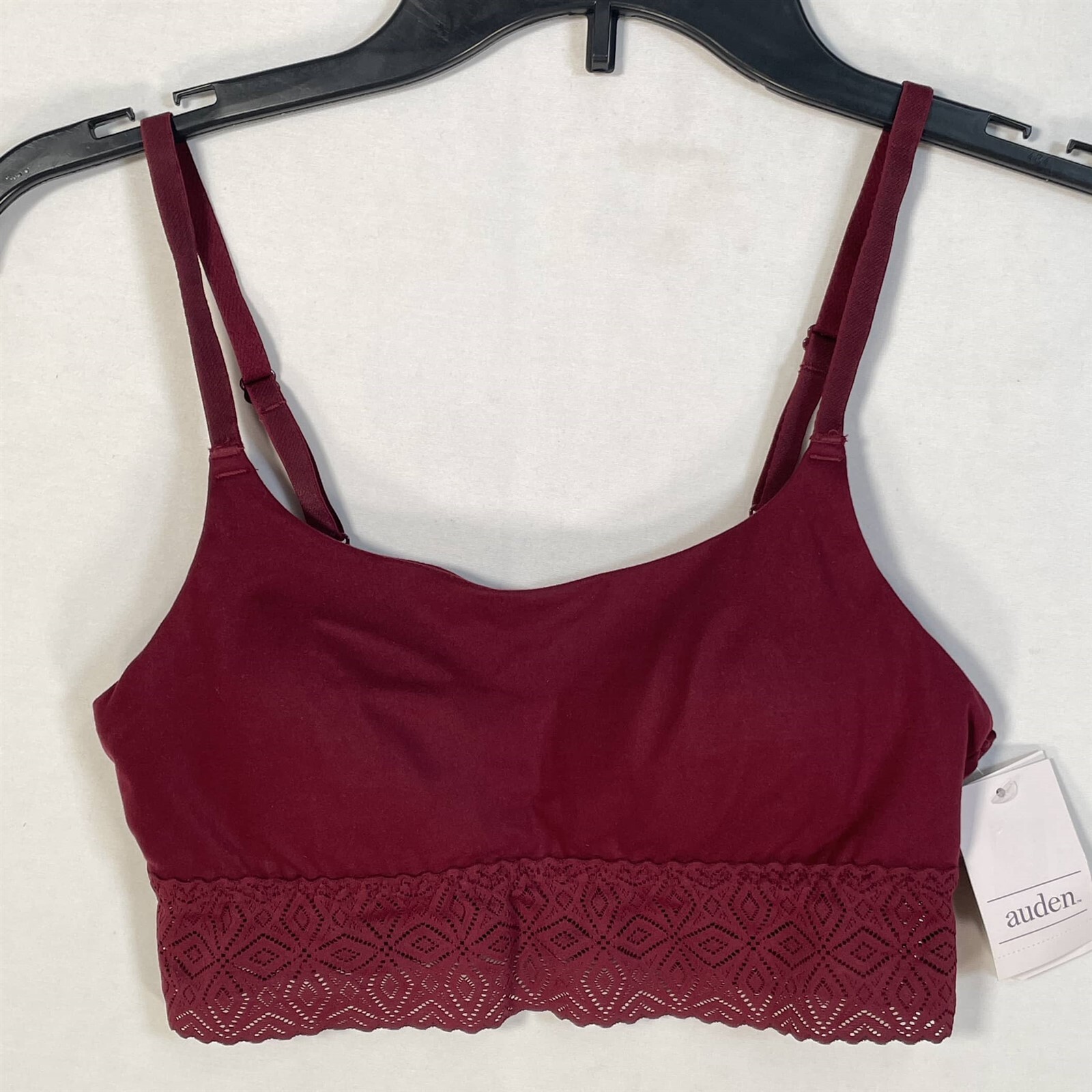 Auden Bralette Womens X-Small Long-Line Removable Pads Adjustable-Straps Red-image
