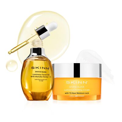 Luminous Facial Oil and Face Firming Cream Set - Anti-Aging Skin Care Duo to ...
