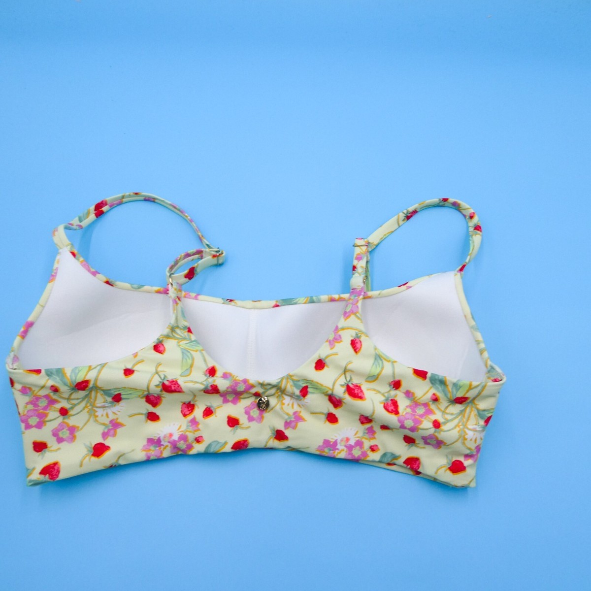 Victorias Secret Large Yellow Floral Padded Pullover Swim Bikini